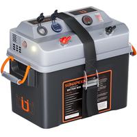 SUNAPEX Smart Battery Box 12V/24V Power Center - Multi Ports & Circuit Breaker for Trolling Motor, Marine,RV & Solar Panel (B...