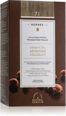 Permanent Coloring With Argan Oil Korres - 7.1 ASH BLONDE