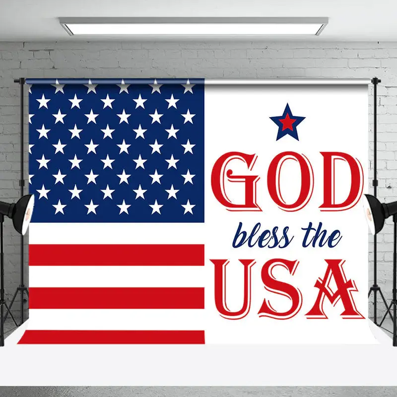 God Bless The Usa Flag Independence Day Backdrop