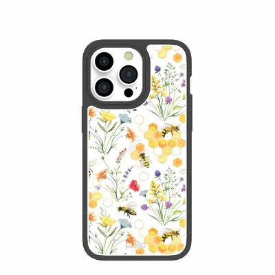Clear Sweet Bees iPhone 15 Pro Max Case With Black Ridge
