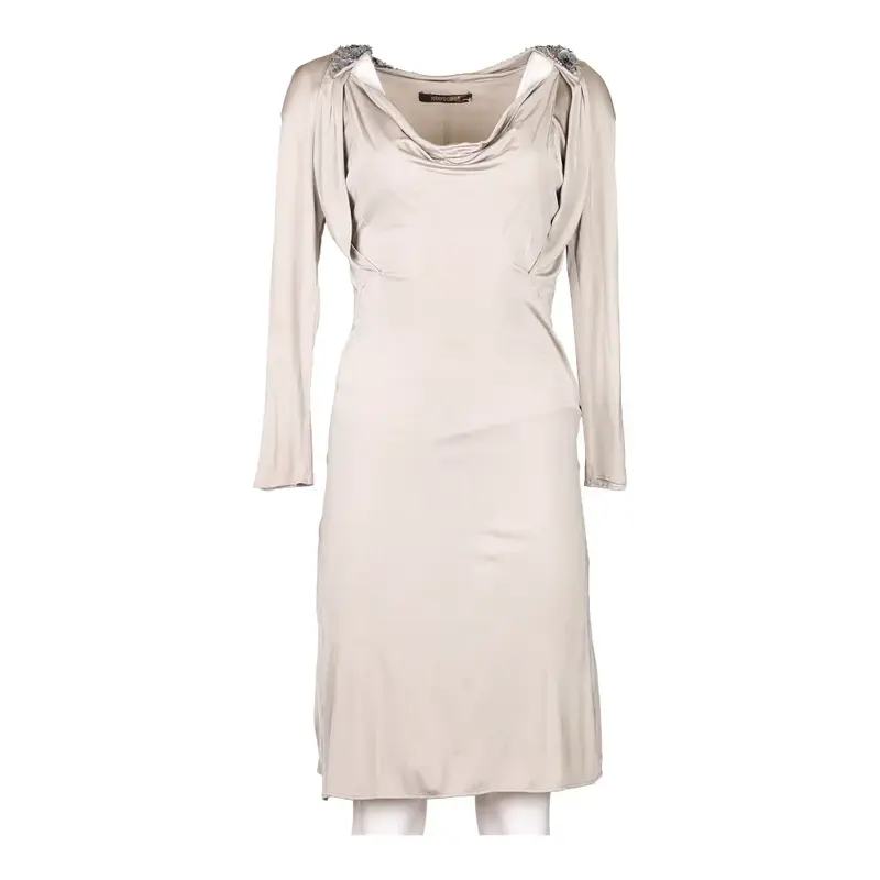 Roberto Cavalli Maxi Dress - Medium Grey Viscose Blend