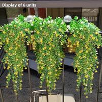 Artificial Eucalyptus Camellia Vine, 4 Counts Outdoor False Hanging Plant, Fake Flower Vine, Hanging Plant Vines, Decoration ...