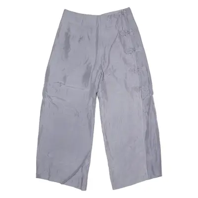 ANNA MOI Womens Trousers Silver Regular Wide-Leg 90s Silk W24 L24