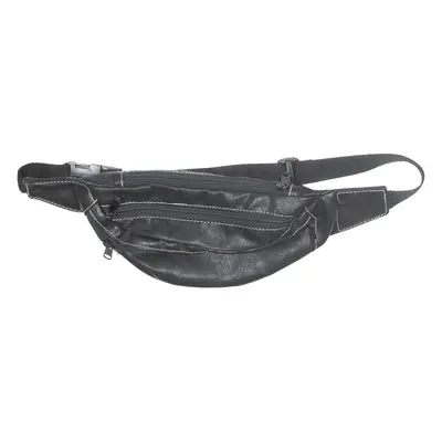 Womens Bum Bag Black Leather Faux Leather 90s