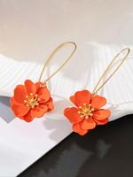 Temperament Flower Design Dangle Earrings, Fashionable Jewelry for Women, Daily Clothing Decor, Trendy All-match & Exquisite ...