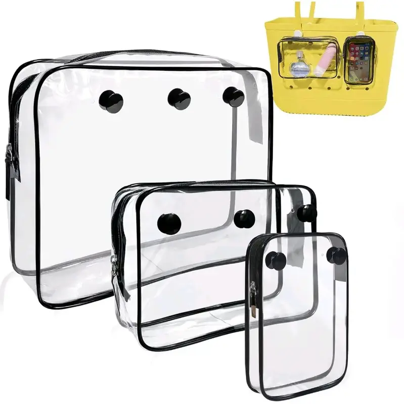 Clear Insert Bag for Rubber Beach Bag, Accessories, Designer Zipper Inner Bag Divider Storage Compatible with Bogg Bag, Trans...