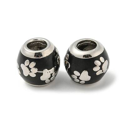 Platinum Tone Alloy Enamel European Beads