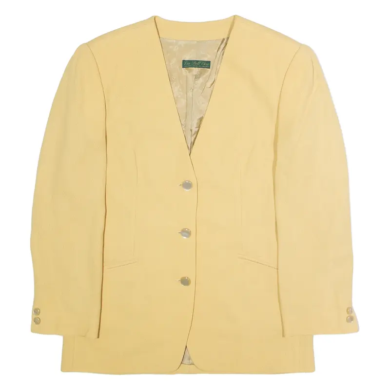 VIA DELL ORSO Womens Blazer Jacket Yellow 90s L