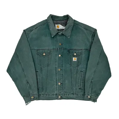 Carhartt Oversized Denim Jacket - Large Green Cotton | Size: large