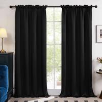Room Decor Solid Color Curtains, 2 Panels (Multi-Size) – Modern Blackout Drapes, Home Decoration for Living Room, Bedroom, ...