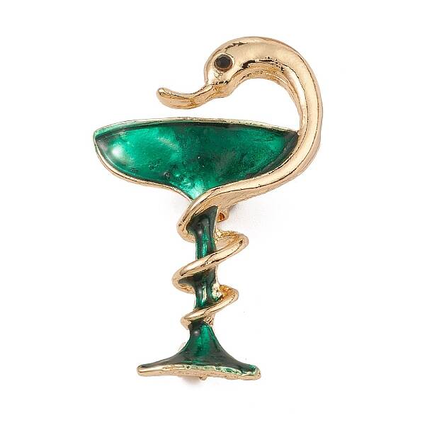 Golden Alloy Enamel Brooch Pin