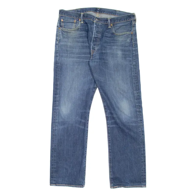 LEVI'S 501 Jeans Mens Blue Regular Straight Stone Wash W38 L32
