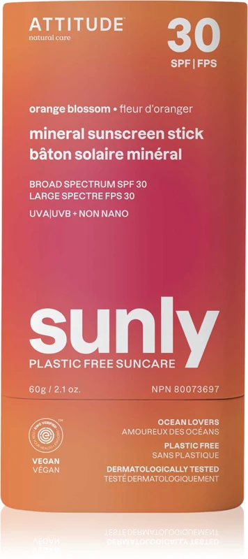 Attitude Mineral Body Protection Stick Orange Blossom SPF 30 (Sun Stick) 60 g