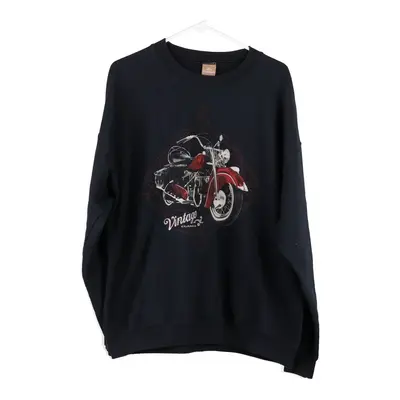 George Graphic Sweatshirt - Large Black Cotton Blend