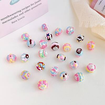 Opaque Acrylic Beads with Enamel
