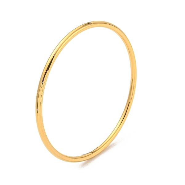 Ion Plating(IP) 304 Stainless Steel Simple Plain Bangle for Women