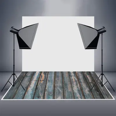 Vintage Blue Vertical Wood Photo Floor Mat - Aperturee