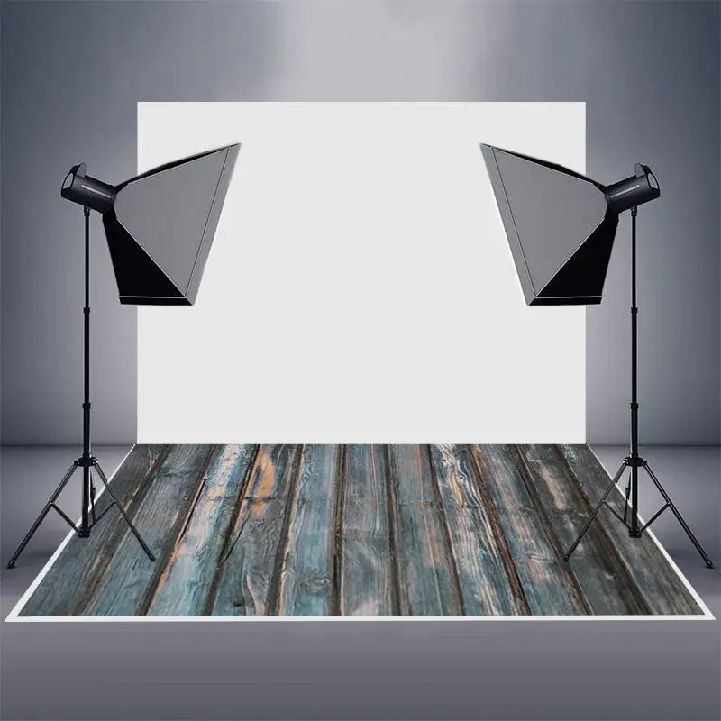 Vintage Blue Vertical Wood Photo Floor Mat - Aperturee