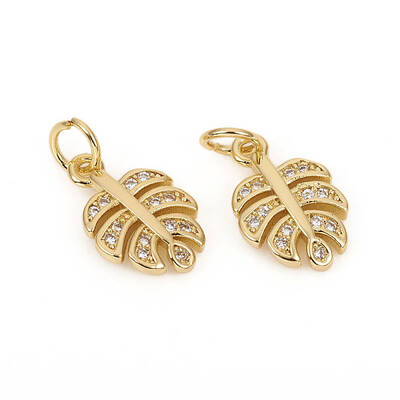 Brass Micro Pave Cubic Zirconia Charms