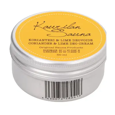 Kaurilan sauna Vegan Deodorant Cream with Coriander and Lime (50 ml)