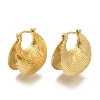 Rack Plating Chunky Brass Hoop Earrings