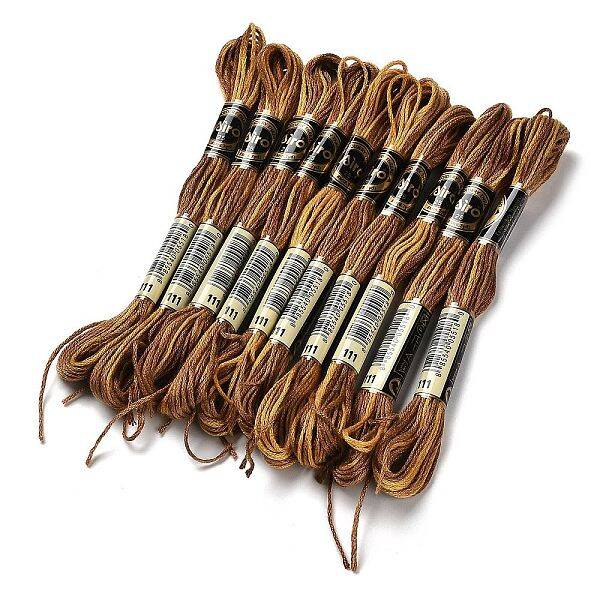 10 Skeins 6-Ply Polyester Embroidery Floss