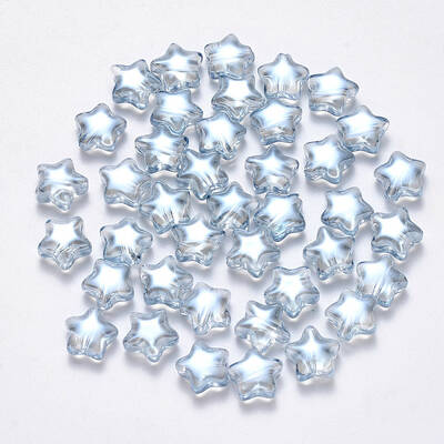 Transparent Spray Painted Glass Beads