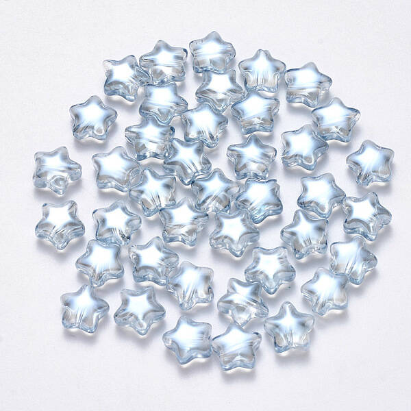 Transparent Spray Painted Glass Beads
