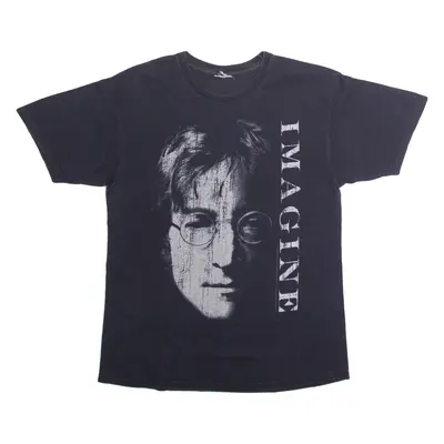 John Lennon Imagine Mens Band T-Shirt Black Crew Neck S