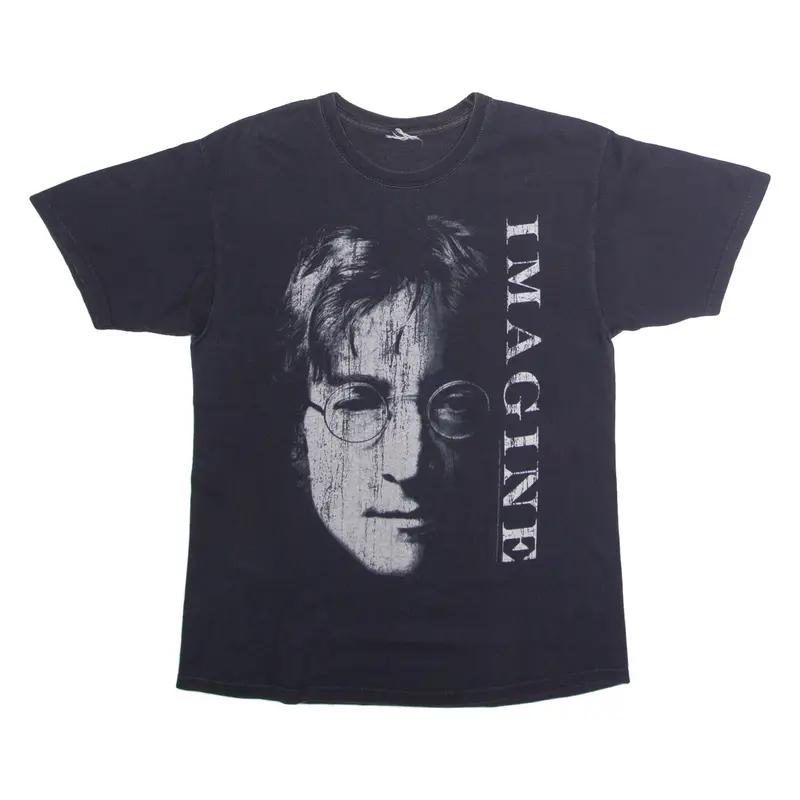 John Lennon Imagine Mens Band T-Shirt Black Crew Neck S