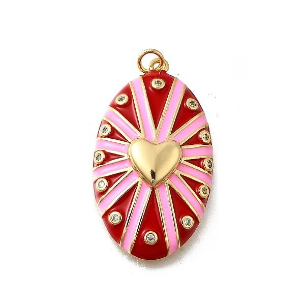 Brass Micro Pave Clear Cubic Zirconia Pendants