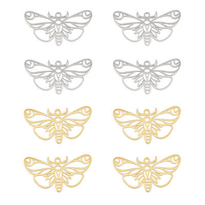 8Pcs 2 Colors 201 Stainless Steel Pendants