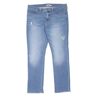 LEVI'S 314 Shaping Womens Jeans Blue Regular Straight Stone Wash W36 L31