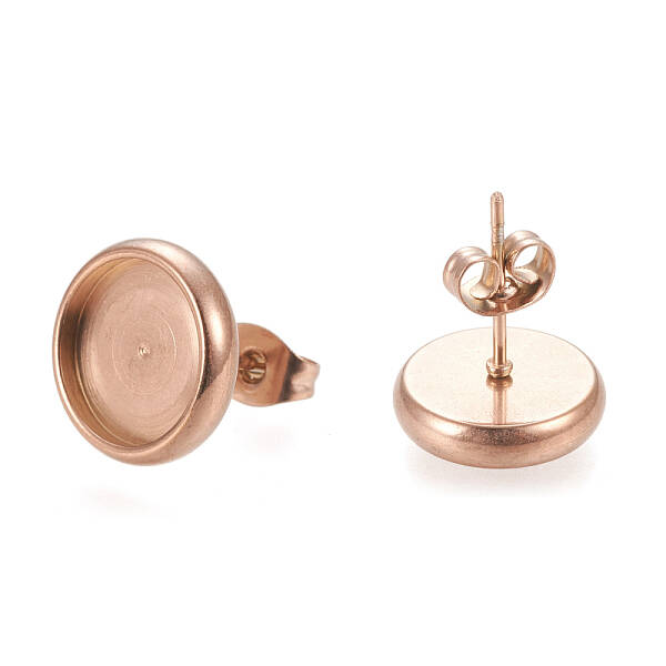 Ion Plating(IP) 304 Stainless Steel Stud Earring Settings