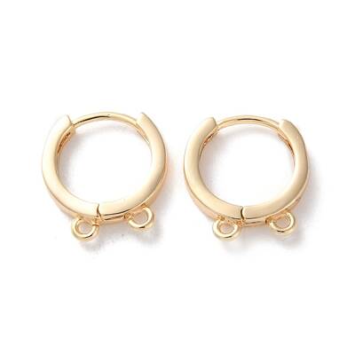 Rack Plating Brass Huggie Hoop Earring Findings