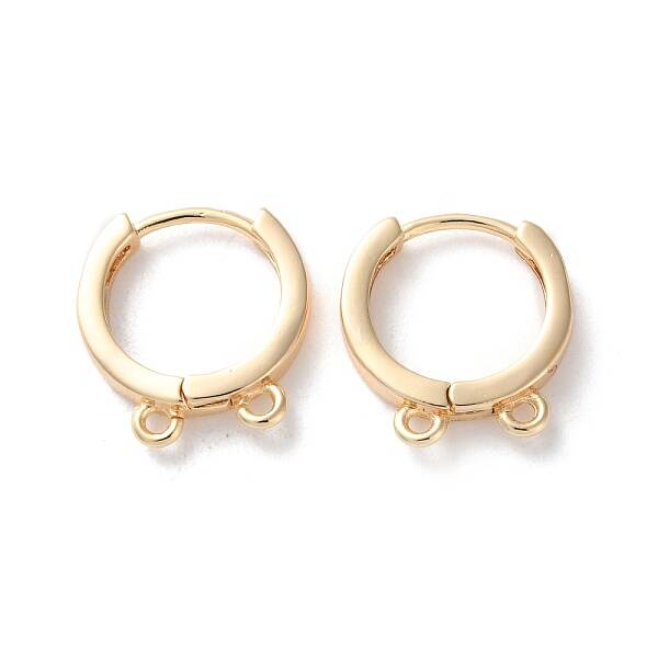 Rack Plating Brass Huggie Hoop Earring Findings