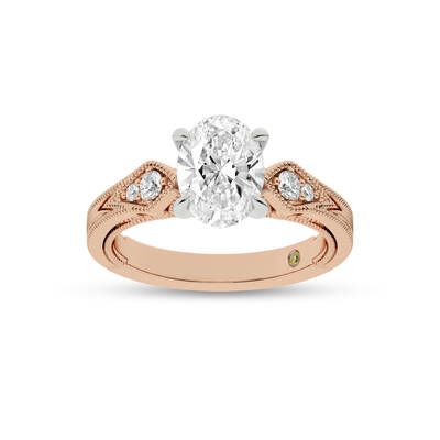 Vesta Vintage Inspired Oval Lab Grown Diamond Engagement Ring | Rose Gold 1 1/5 - 4 1/4 CT. TW.