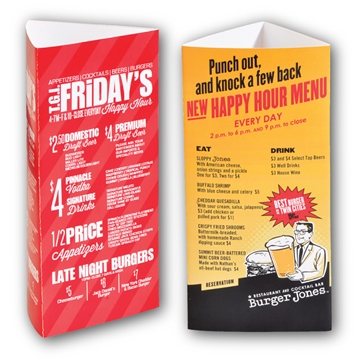 250 Promotional Large 3-Sided 11 pt. Glossy Table Tent - ...