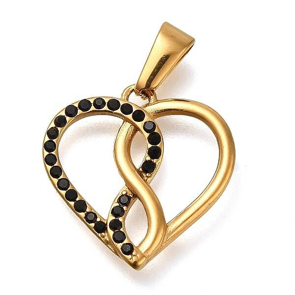 Ion Plating(IP) 304 Stainless Steel Pendants with Rhinestone
