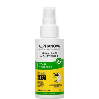 Alphanova Mosquito repellent spray for temperate areas 75ml