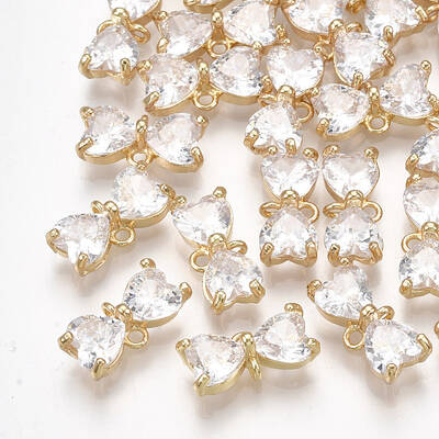 Brass Cubic Zirconia Links