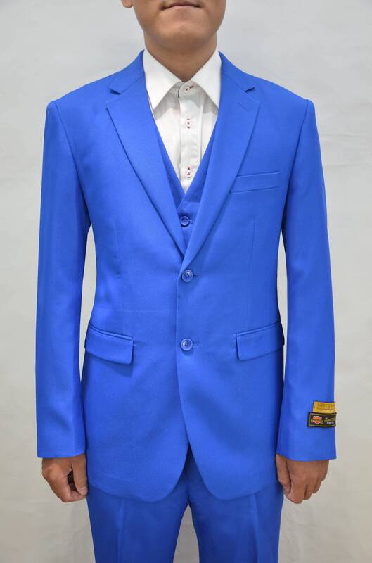 Mens Bright Blue Suit
