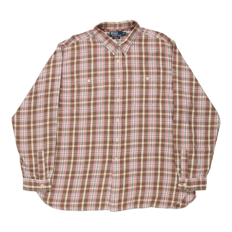 Emmons Ralph Lauren Checked Shirt - 2XL Brown Cotton