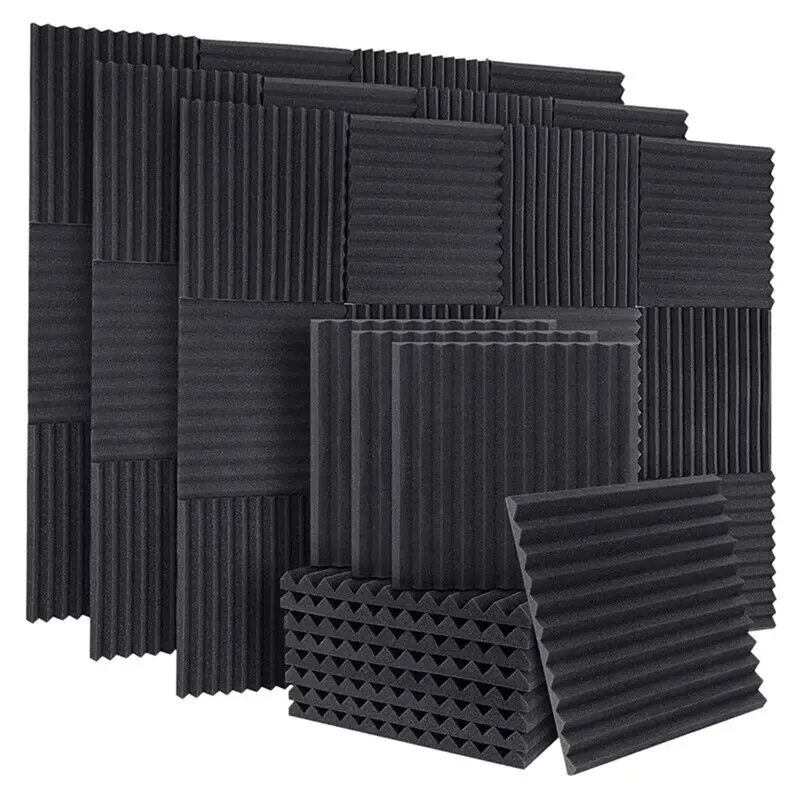 12/24/48/72/96PCS 12X12X1 Acoustic Foam Panel Wedge Studio Soundproofing Wall Tiles , For Reading Room Meeting Room Stu...