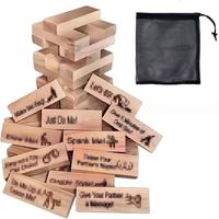 Wooden Tower Stacking Game, 1Set Funny Game Props, Creative Entertainment Toy for Girlfriend, Boyfriend,Newlywed, Wife or Hus...