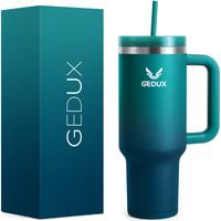 GEDUX 40oz Tumbler with Handle - Stainless Steel, 2-in-1 Leak Proof Lid, Non-Slip Silicone, Cupholder Friendly, Dishwasher Sa...