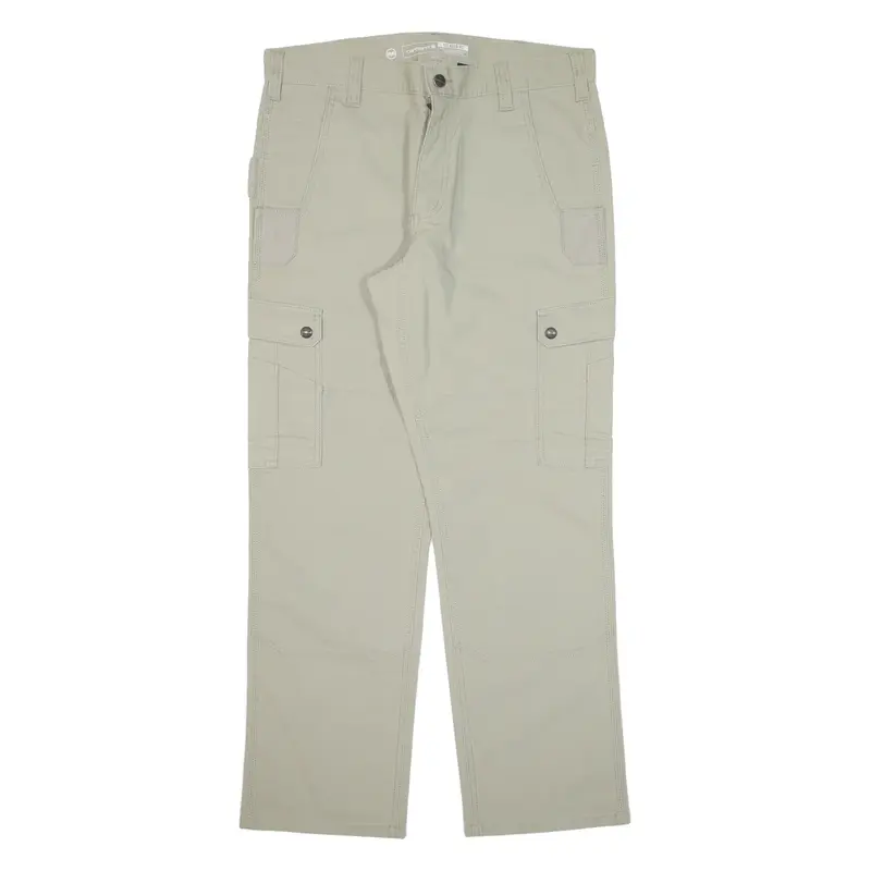 CARHARTT IRR Carpenter Double-knee Cargo Workwear Mens Trousers Green Straight W33 L30
