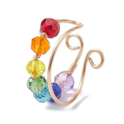 Colorful Glass Cuff Earrings