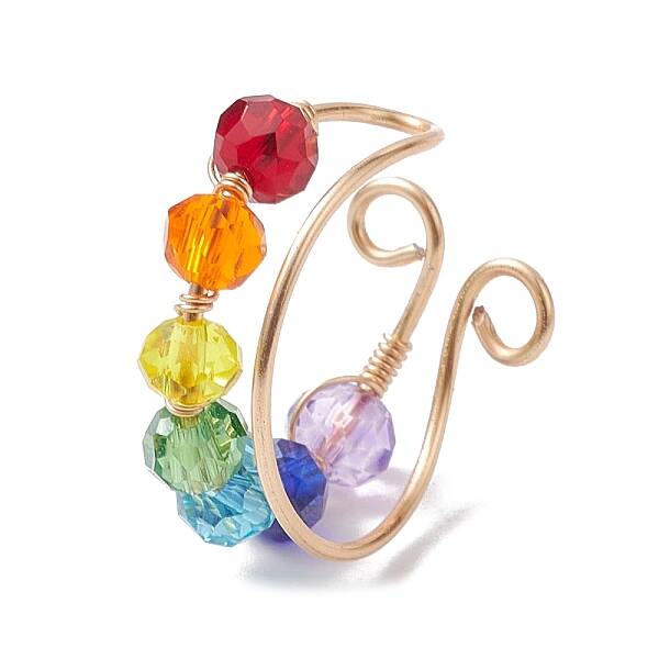 Colorful Glass Cuff Earrings