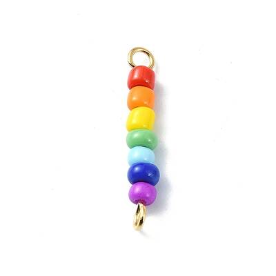 Chakra Glass Seed Beaded Connector Charms